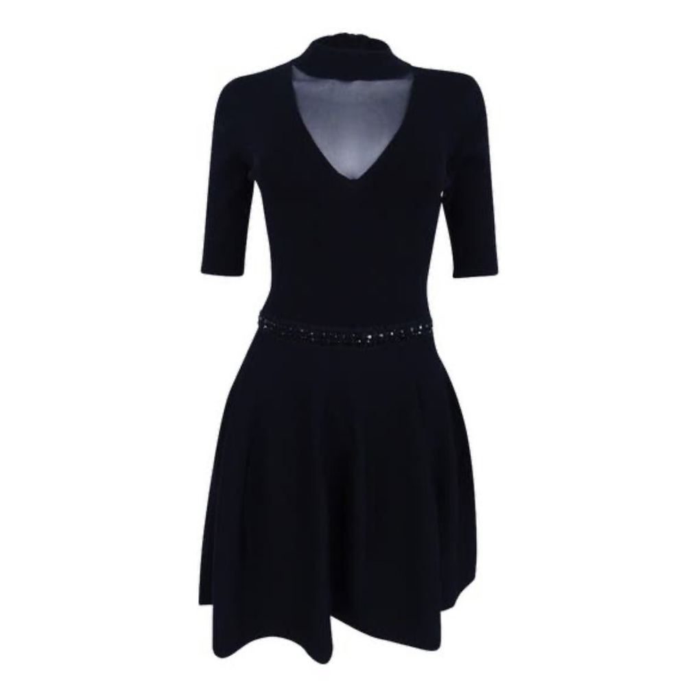 RACHEL Rachel Roy Illusion Panel Fit & Flare Dress